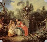 LANCRET, Nicolas Lady and Gentleman with two Girls and a Servant oil painting